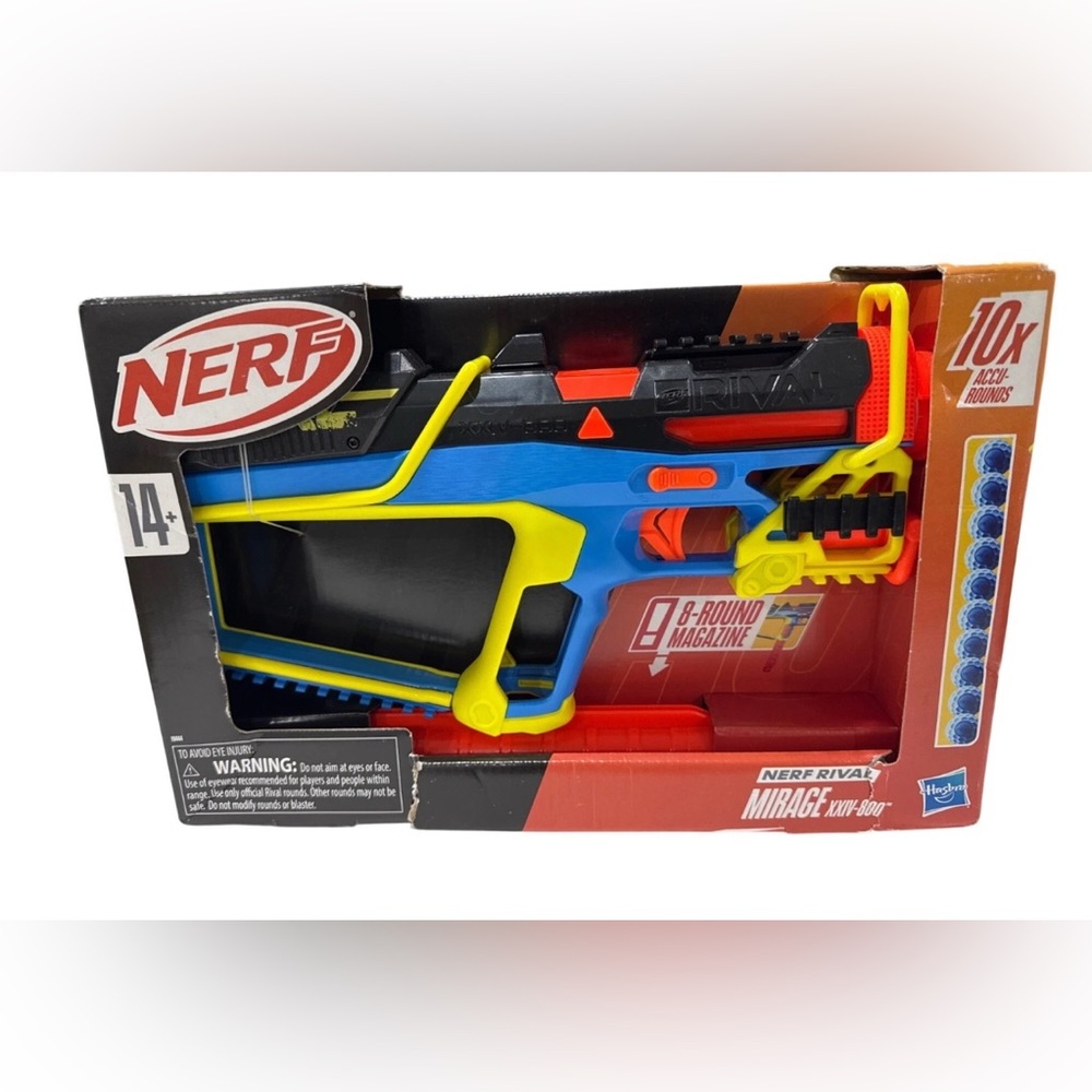 Nerf Rival Mirage XXIV-800 Blaster Toy Gun With 10 Rounds & 8-Round Magazine